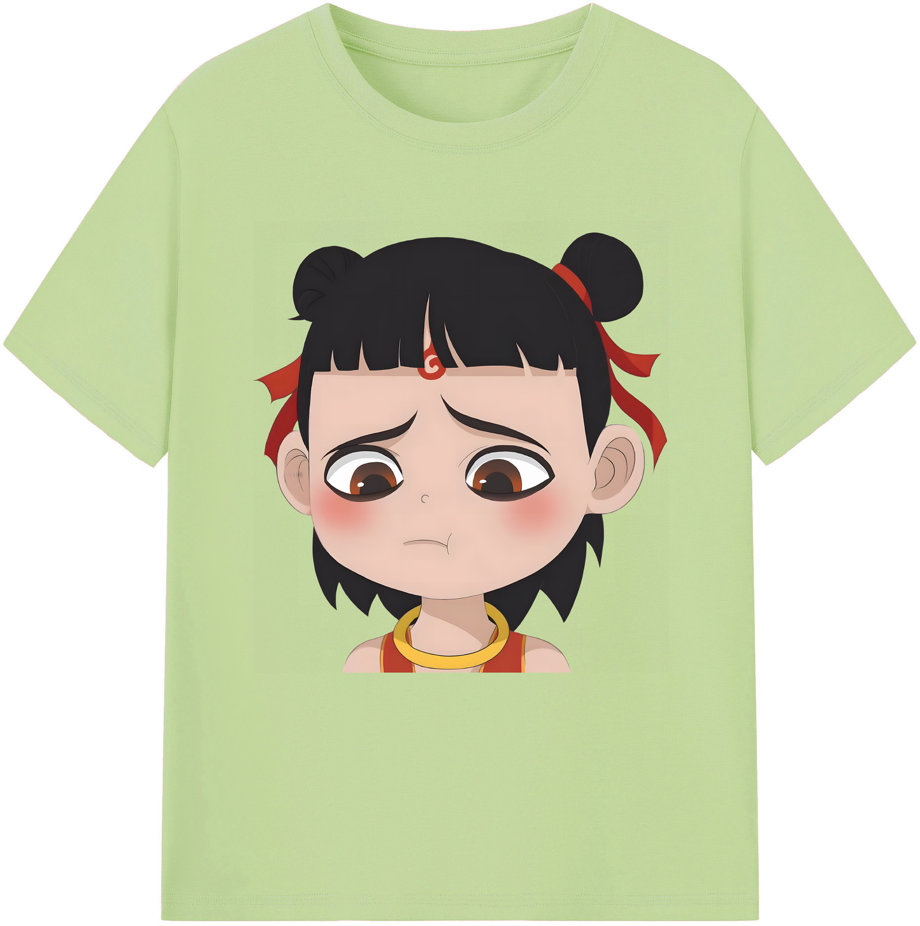 （画像用） Ne Zha 2 ナタ 魔童の大暴れ 綿100％半袖Tシャツ（フロントプリント）